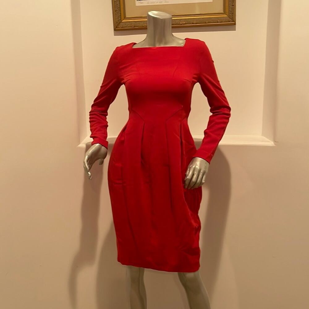 B G L long Sleeve Ponte Knit Red Dress Size  EUR 34 UA 40 USA S BNWOT